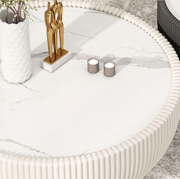 Modern Style Round Coffee Table Stone Top Coffee Cocktail Table