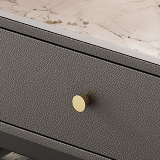Frame Coffee Table Slate Top Coffee Cocktail Table with Storage Drawers