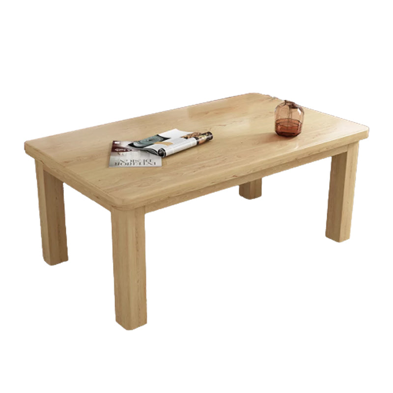 Contemporary Solid Wood Coffee Table Rectangle 4 Legs Coffee Cocktail Table