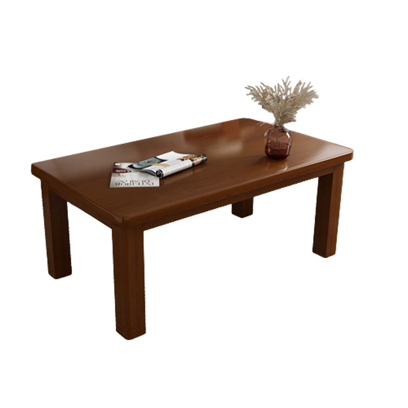Contemporary Solid Wood Coffee Table Rectangle 4 Legs Coffee Cocktail Table