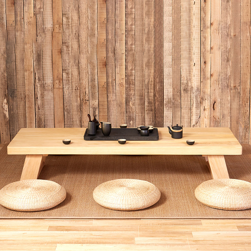 4 Legs Coffee Table Contemporary Rectangle Solid Wood Coffee Cocktail Table