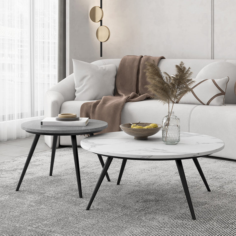 Slate Coffee Table Set Contemporary 4 Legs Coffee Cocktail Table