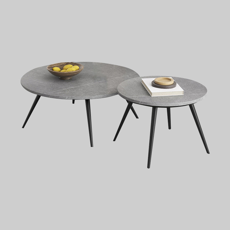 Slate Coffee Table Set Contemporary 4 Legs Coffee Cocktail Table