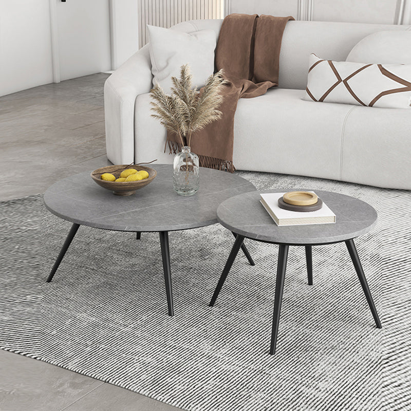 Slate Coffee Table Set Contemporary 4 Legs Coffee Cocktail Table