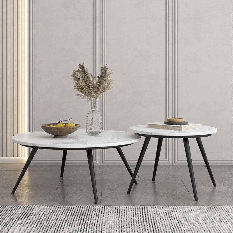 Slate Coffee Table Set Contemporary 4 Legs Coffee Cocktail Table