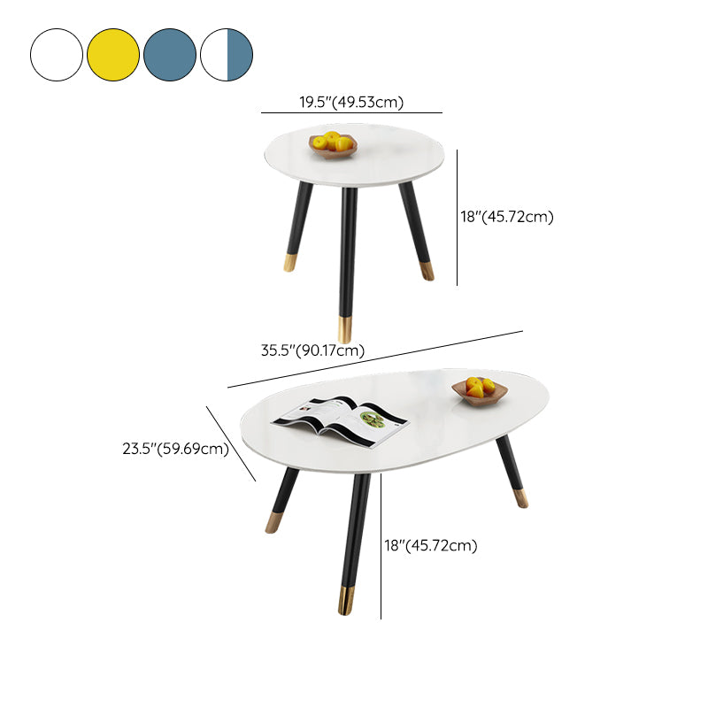 Contemporary Coffee Table Set No Distressing 3 Legs Wood Coffee Table