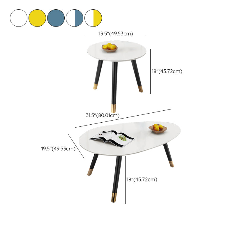 Contemporary Coffee Table Set No Distressing 3 Legs Wood Coffee Table