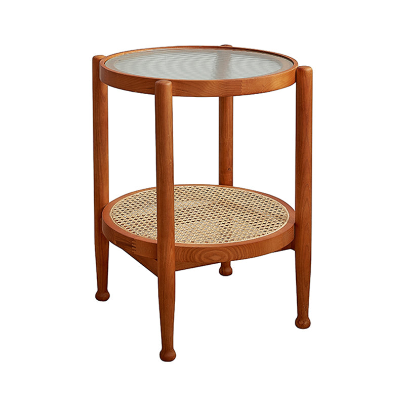 4 Legs Tropical Glass Coffee Table No Distressing Bunching Tables with Shelf