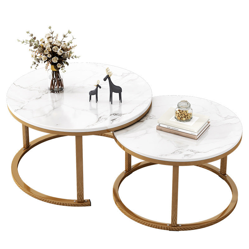 Frame 2 Piece Bunching Tables Slate Round Nesting Coffee Table