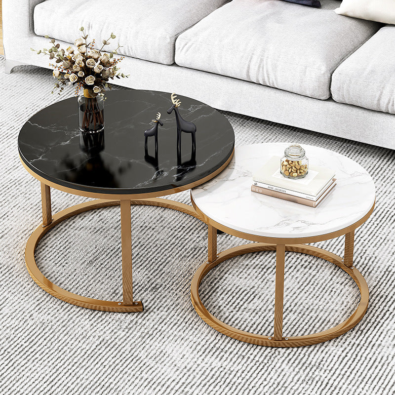 Frame 2 Piece Bunching Tables Slate Round Nesting Coffee Table