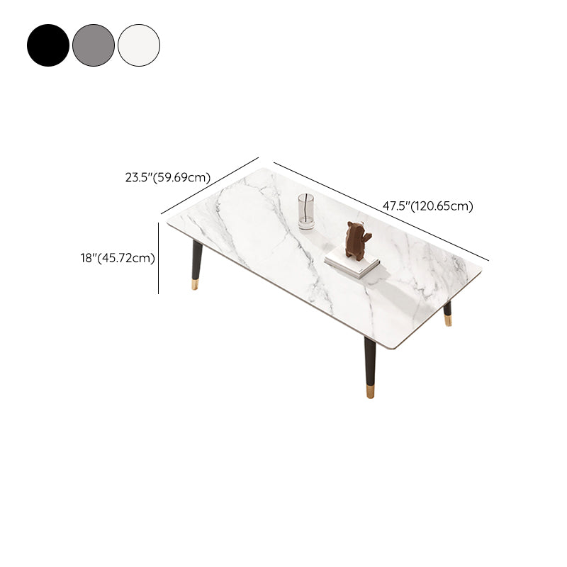 4 Legs Single Coffee Table Modern Slate Rectangular Coffee Table