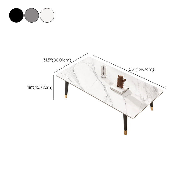 4 Legs Single Coffee Table Modern Slate Rectangular Coffee Table