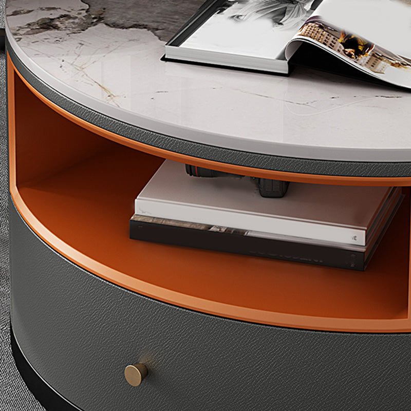 Round Coffee Table Set Frame Nesting Coffee Table Set with 2 Drawers