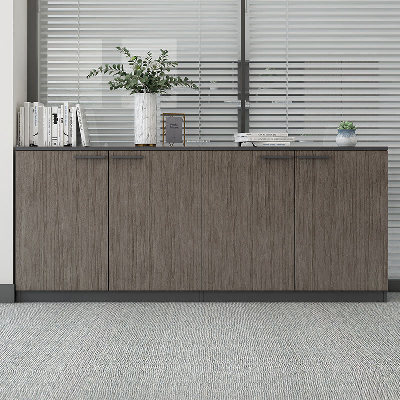 Modern Espresso File Cabinet Solid Wood Lateral File Cabinet with Storage Shelves