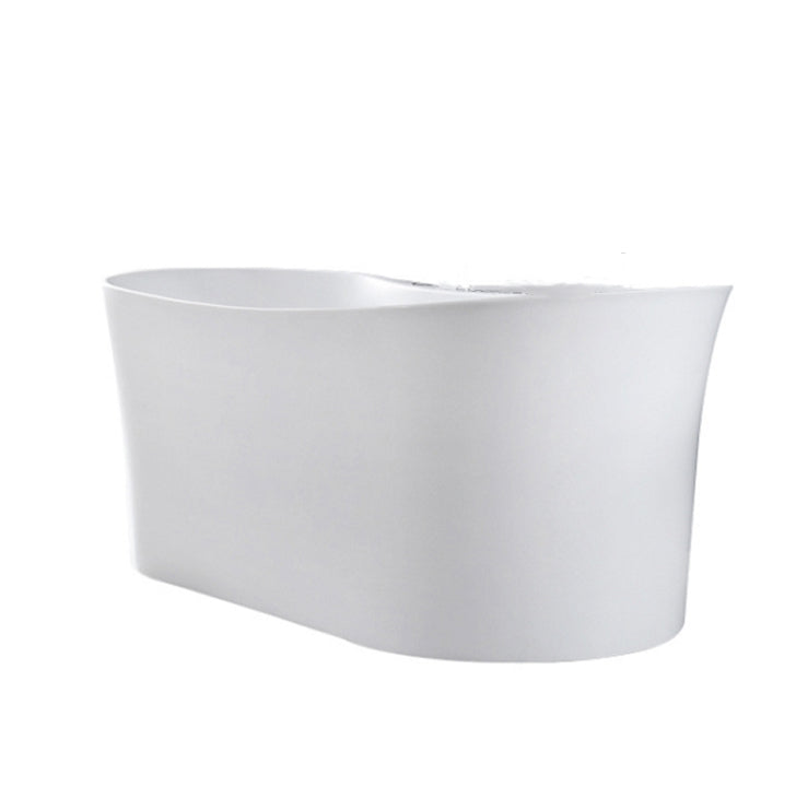 Acrylic Freestanding Bathtub Oval Modern Back to Wall Soaking Bath