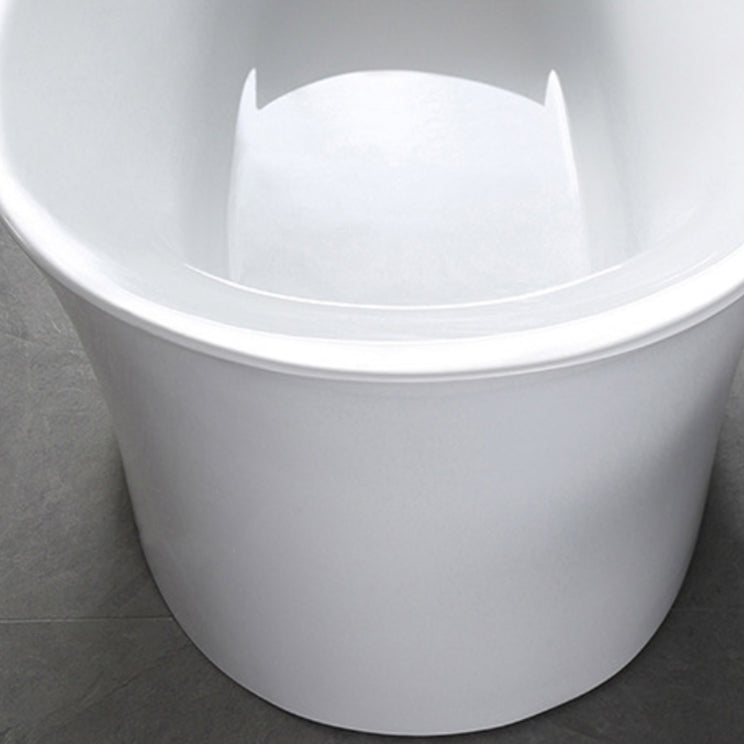 Acrylic Freestanding Bathtub Oval Modern Back to Wall Soaking Bath
