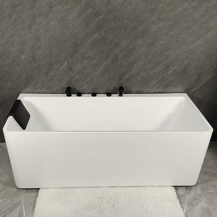 Back to Wall Soaking Bathtub Antique Finish Rectangular Modern Tub (Board not Included)