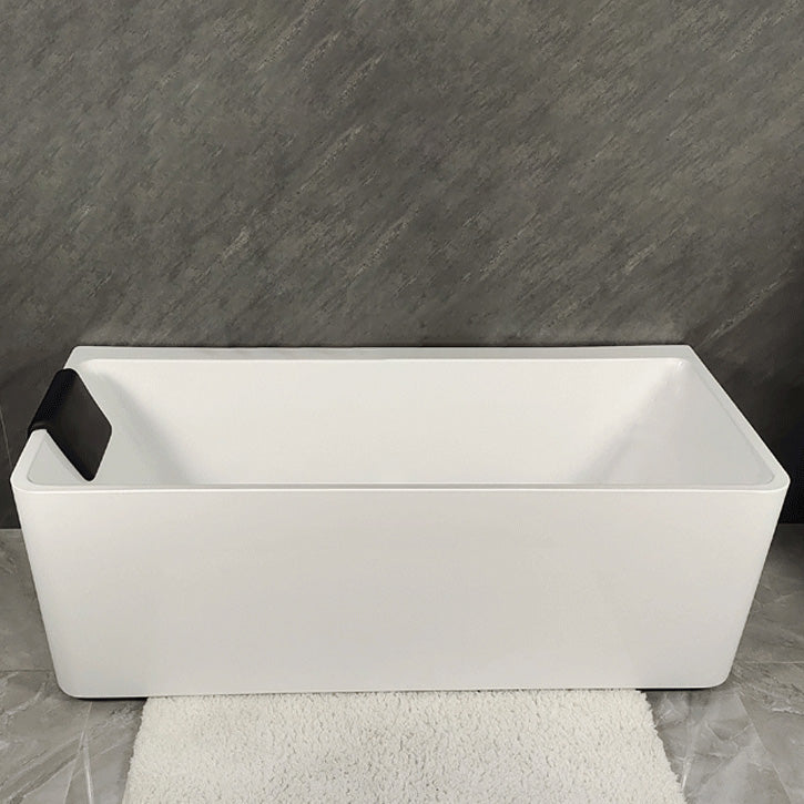 Back to Wall Soaking Bathtub Antique Finish Rectangular Modern Tub (Board not Included)