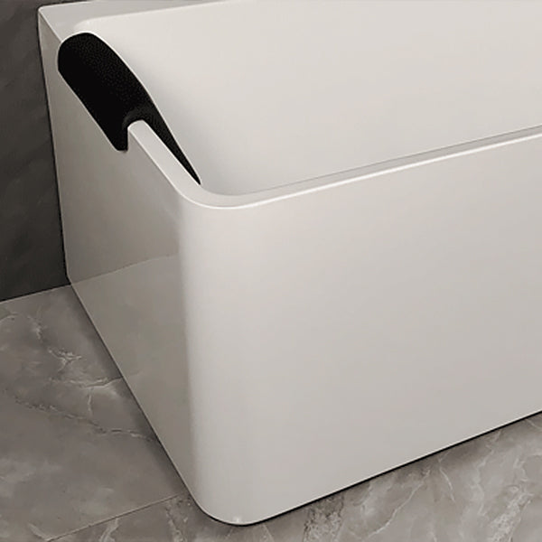 Back to Wall Soaking Bathtub Antique Finish Rectangular Modern Tub (Board not Included)