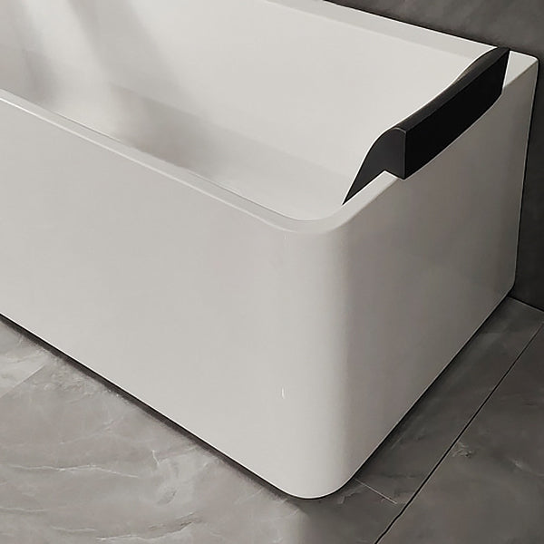 Back to Wall Soaking Bathtub Antique Finish Rectangular Modern Tub (Board not Included)