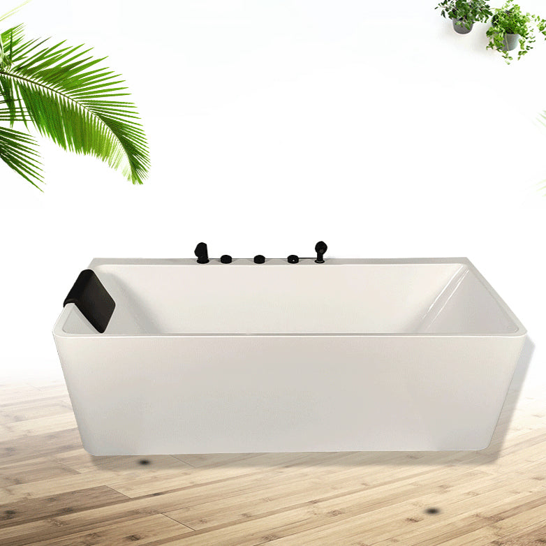 Back to Wall Soaking Bathtub Antique Finish Rectangular Modern Tub (Board not Included)