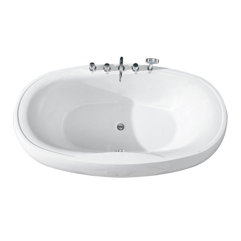 Freestanding Bath Acrylic Soaking White Heater Included Bathtub