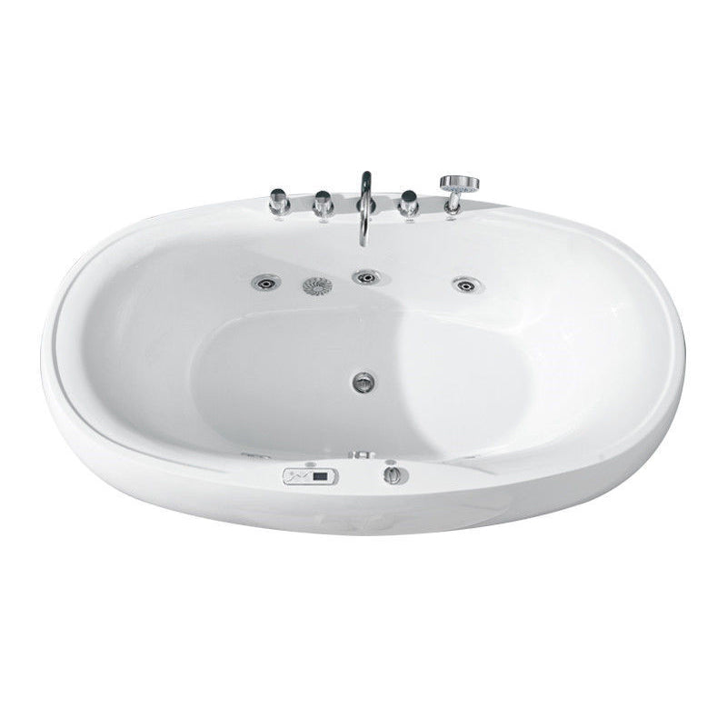 Freestanding Bath Acrylic Soaking White Heater Included Bathtub