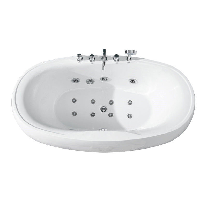 Freestanding Bath Acrylic Soaking White Heater Included Bathtub
