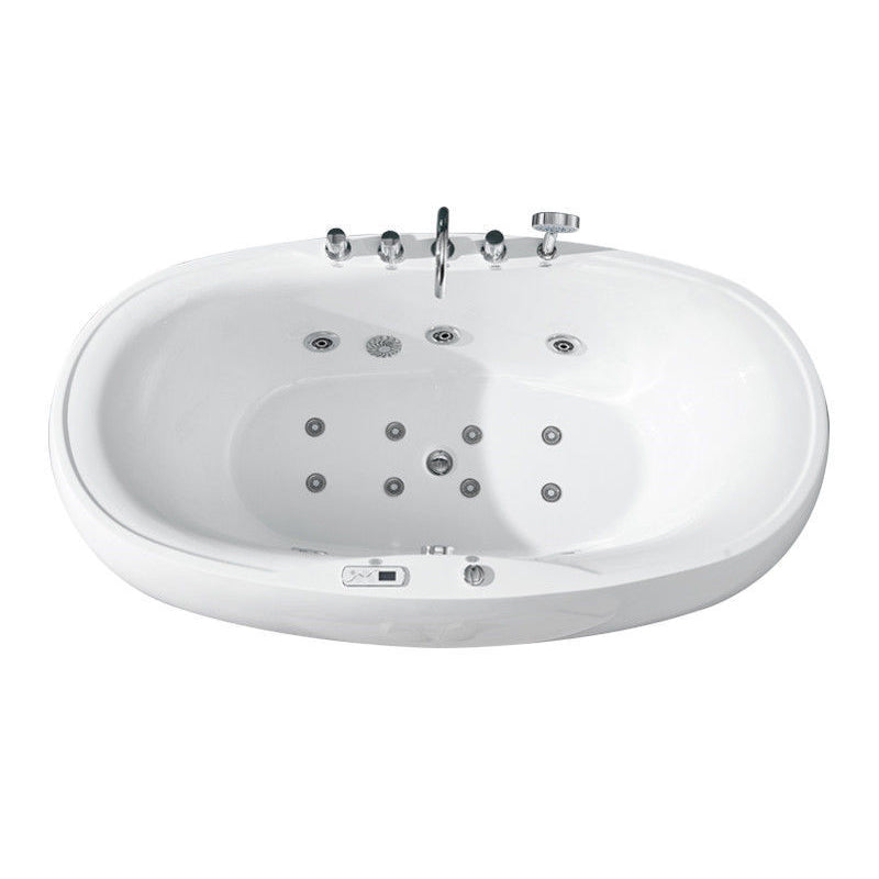 Freestanding Bath Acrylic Soaking White Heater Included Bathtub
