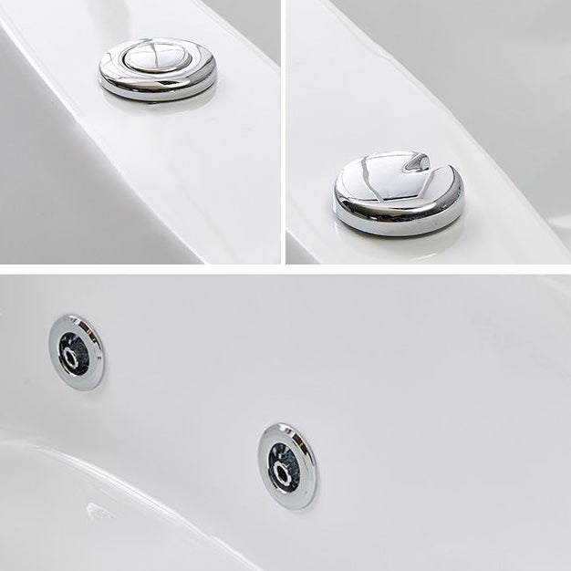 Freestanding Bath Acrylic Soaking White Heater Included Bathtub