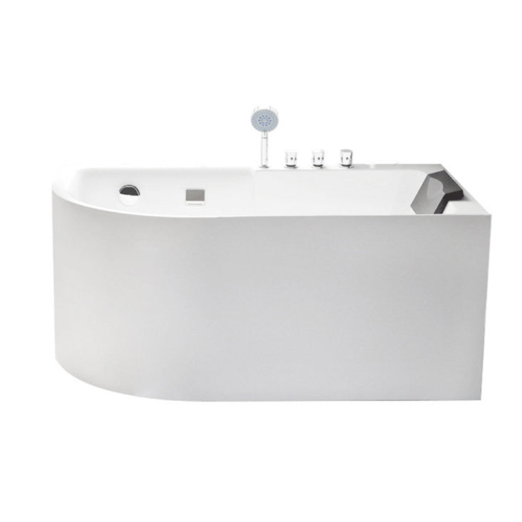 Acrylic Corner Bathtub Soaking White Modern Back to Wall Bath