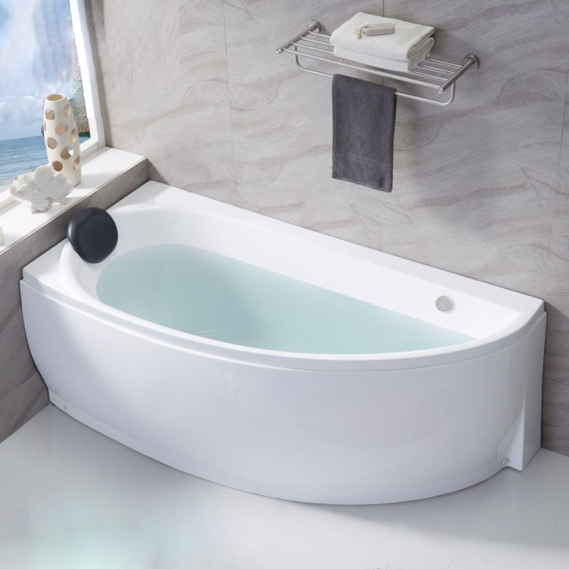 Modern Acrylic Bath Corner Soaking Back to Wall White Modern Bathtub