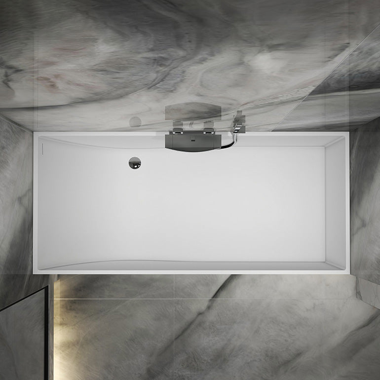 Flat Bottom Rectangular Bathtub Antique Finish Modern Bath Tub