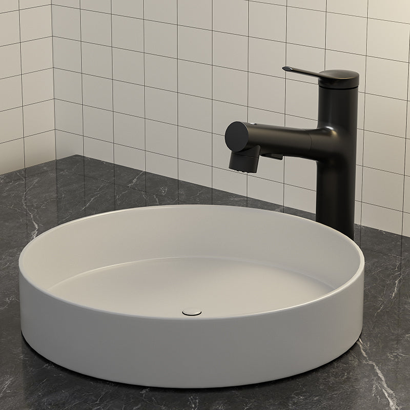 Contemporary Vessel Sink Faucet Single Handle with Pull down Sprayer