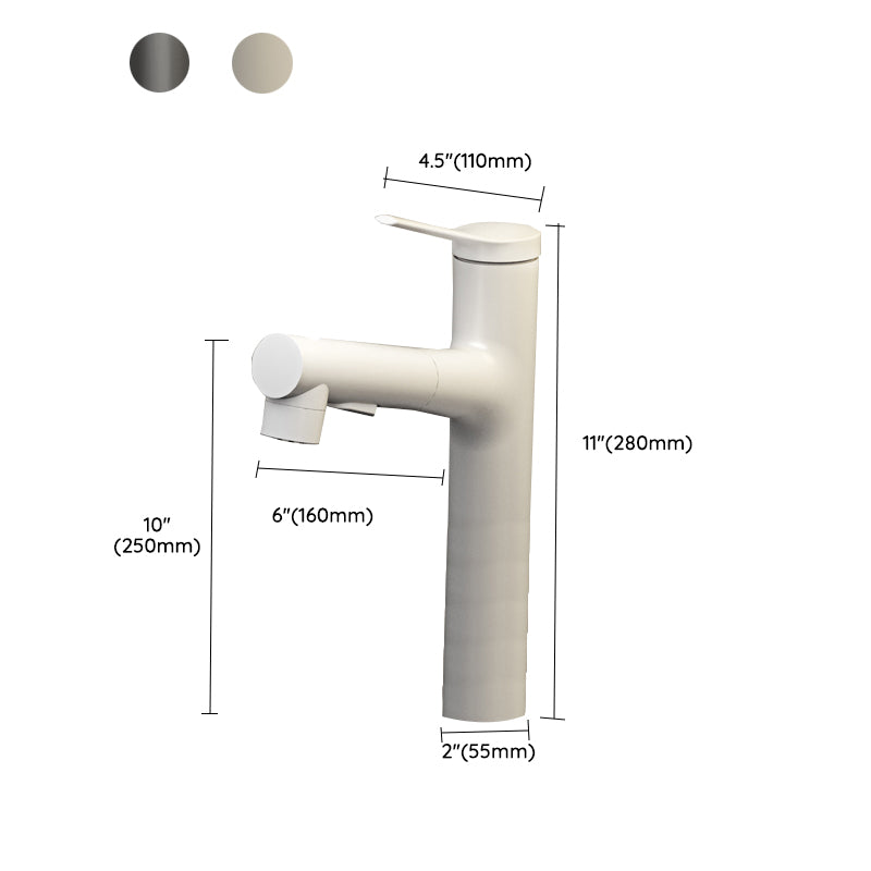 Contemporary Vessel Sink Faucet Single Handle with Pull down Sprayer