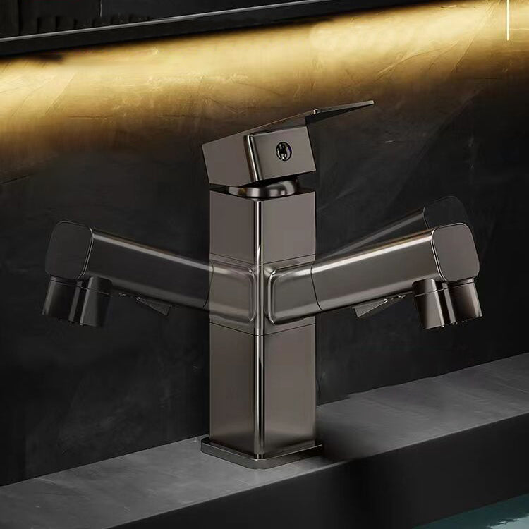 Bathroom Vessel Faucet Swivel Spout Single Handle Faucet with Pull down Sprayer