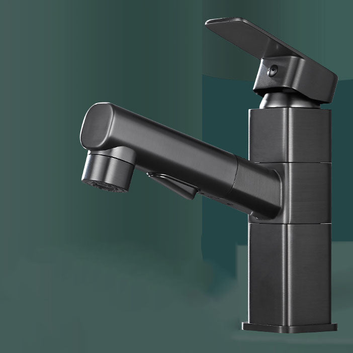 Bathroom Vessel Faucet Swivel Spout Single Handle Faucet with Pull down Sprayer