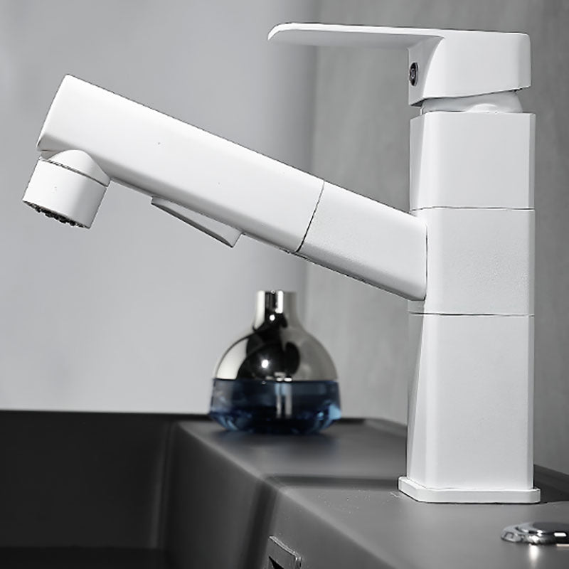 Bathroom Vessel Faucet Swivel Spout Single Handle Faucet with Pull down Sprayer