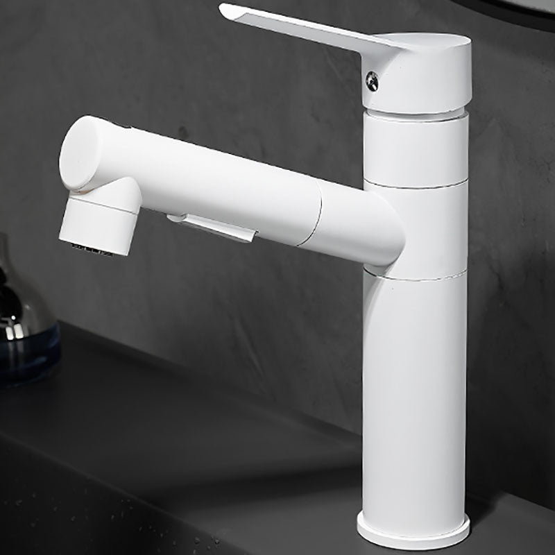 Bathroom Vessel Faucet Swivel Spout Single Handle Faucet with Pull down Sprayer