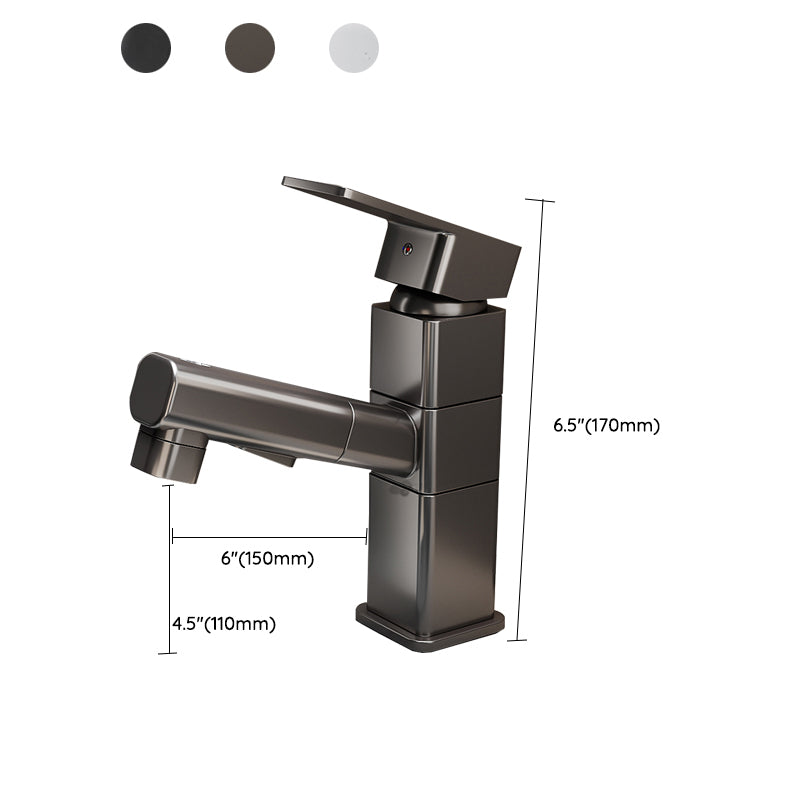 Bathroom Vessel Faucet Swivel Spout Single Handle Faucet with Pull down Sprayer