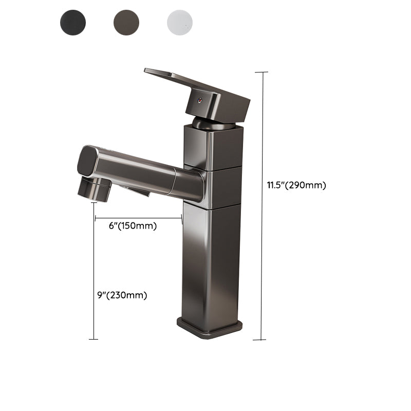 Bathroom Vessel Faucet Swivel Spout Single Handle Faucet with Pull down Sprayer