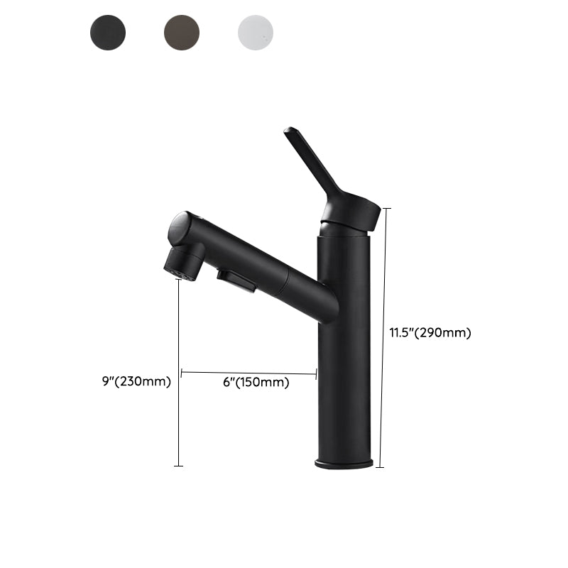 Bathroom Vessel Faucet Swivel Spout Single Handle Faucet with Pull down Sprayer