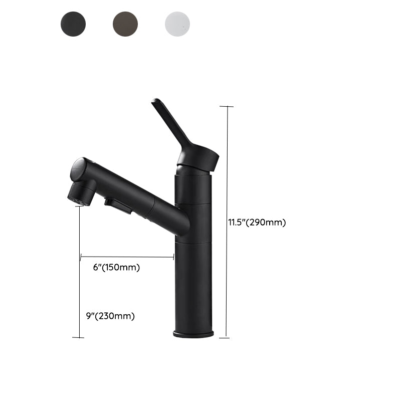 Bathroom Vessel Faucet Swivel Spout Single Handle Faucet with Pull down Sprayer