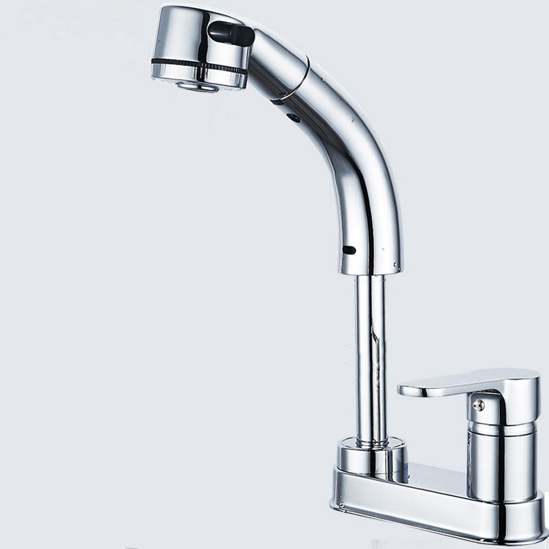 Modern Vessel Sink Bathroom Faucet Swivel Spout 2 Hole Faucets with Pull down Sprayer