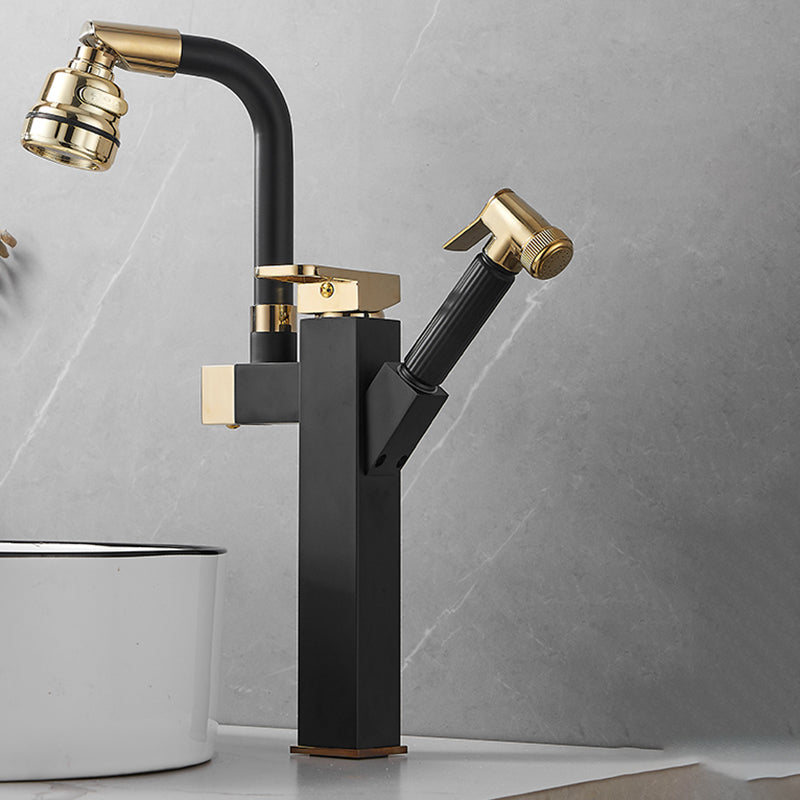 Luxury Vessel Sink Faucet Single Handle Swivel Spout with Side Spray