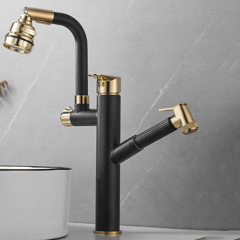 Luxury Vessel Sink Faucet Single Handle Swivel Spout with Side Spray
