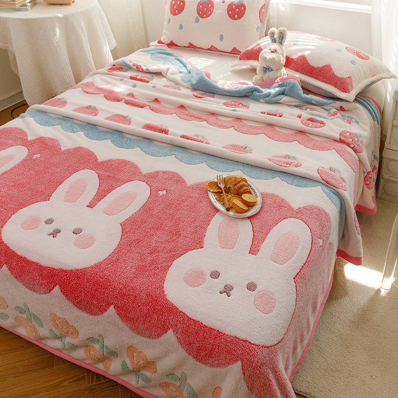 Popular Fitted Sheet Cartoon Printed Non-Pilling Fade Resistant Flannel Fitted Sheet