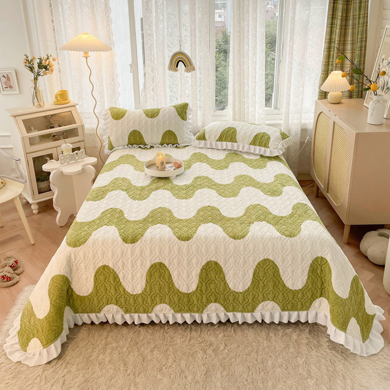 Vintage Bed Sheet Cartoon Printed Soft Flannel Non-Pilling Bed Sheet Set