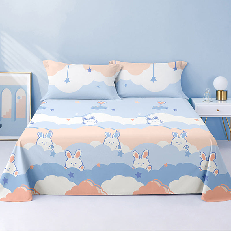 Fashionable Bed Sheet Cartoon Print Cotton Non-Pilling Breathable Sheet