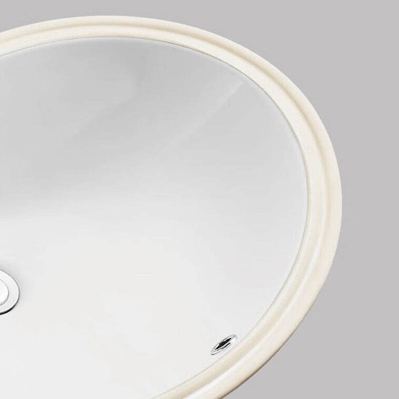 Modern Porcelain Bathroom Sink in White  with Overflow Undermount Sink